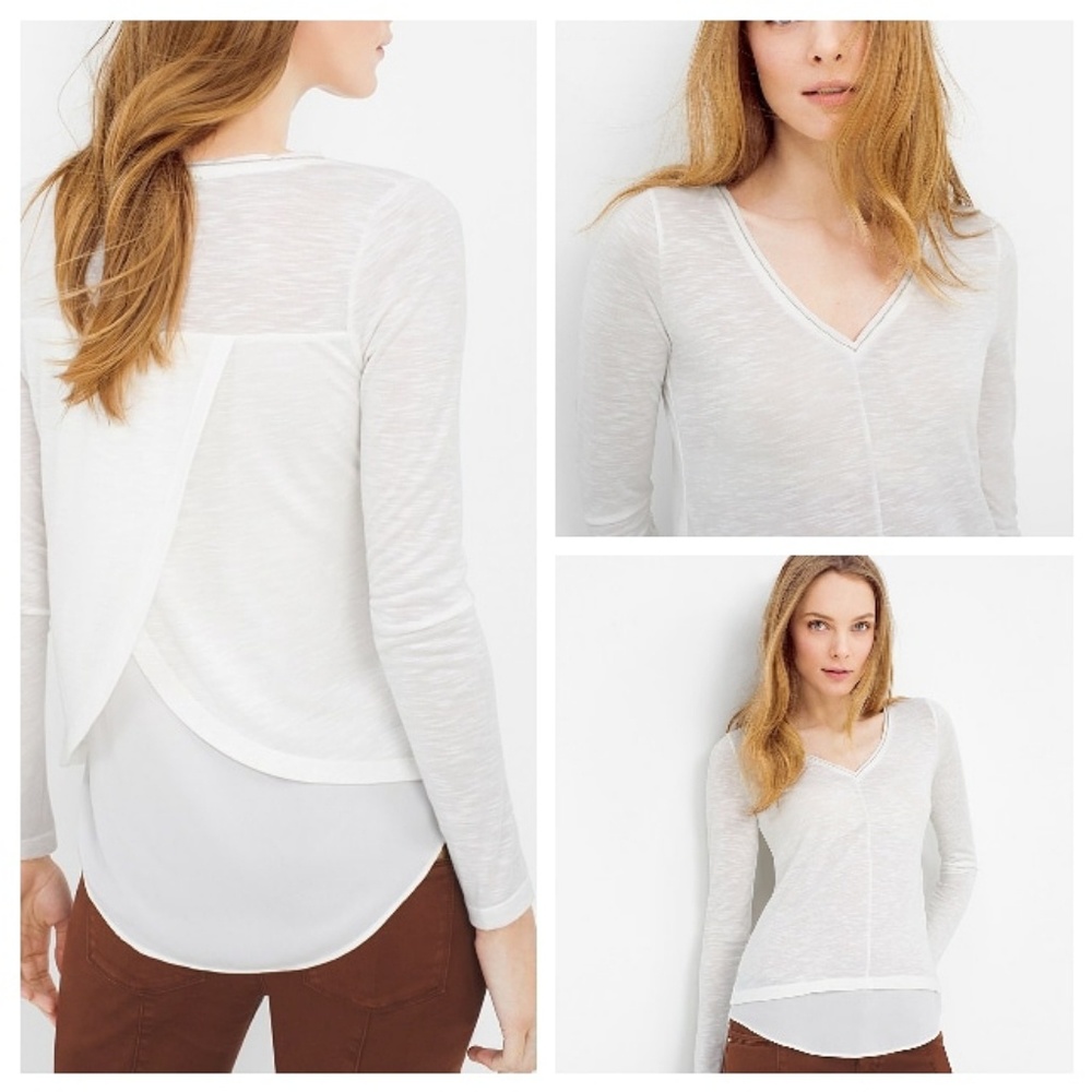 NWT WHBM Split Back Layered Tee